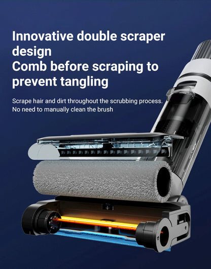 DIVEDEER 15000Pa Wireless Wet Dry Vacuum Cleaner Smart Cordless Mop Floor Cleaner Self-Cleaning Auto Suction Floor Washer