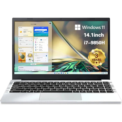 Intel Core I7 9850H Atom A3950 Windows 11 Pro Laptop Gamer SSD 1TB RAM 16GB Portable Laptops Computer Gaming 14.1' Notebook PC