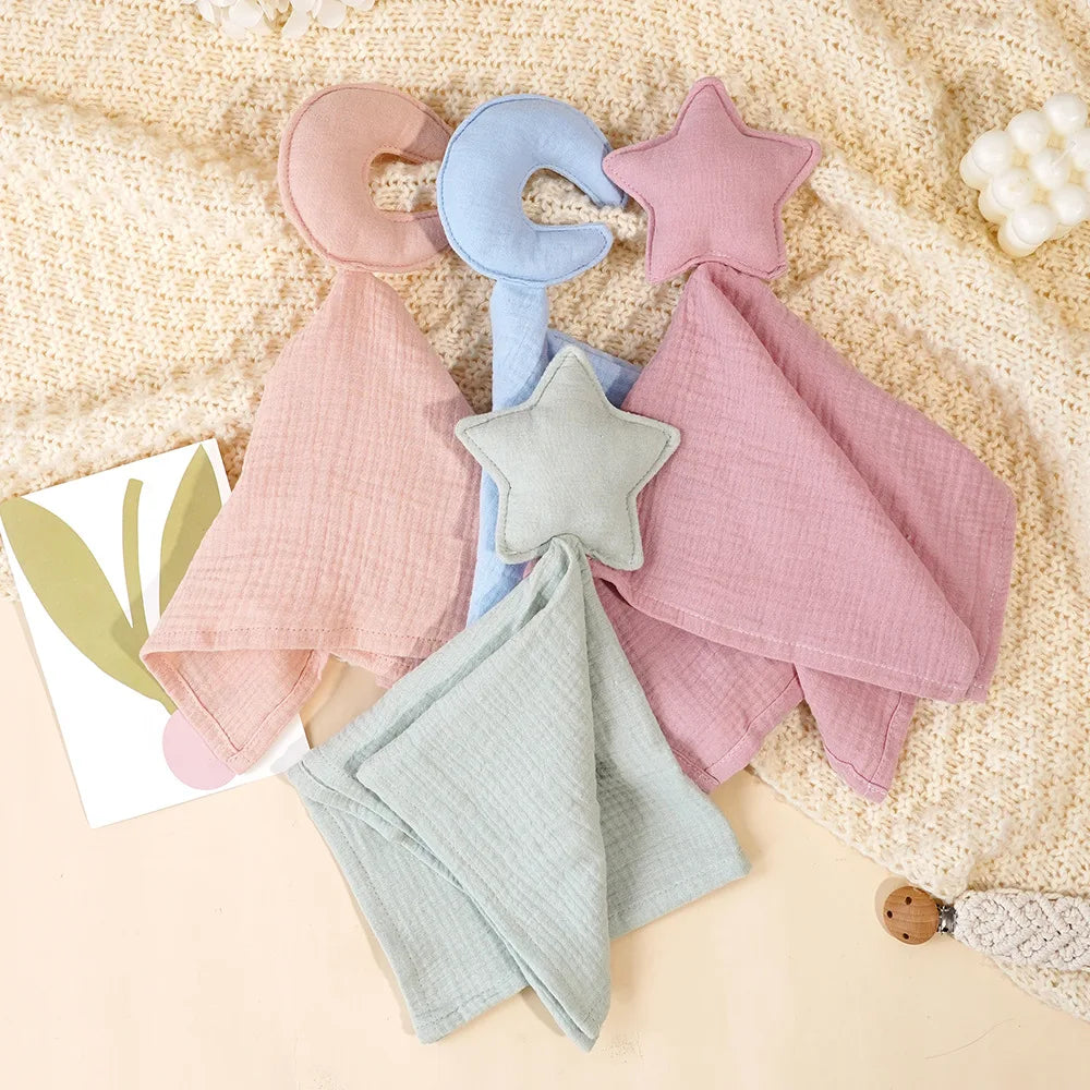 Baby Square Comforter Towel Sleep Appease Towel Star Square Blanket For Kids Cute Muslim Infant Saliva Towel