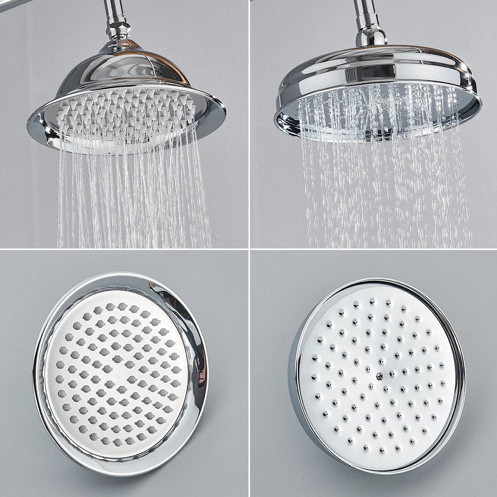 POIQIHY Brass Golden Rainfall Shower Head Shower Faucet Head Bathroom Replace Rain Showerhead Antique Brass Showerhead Accessory
