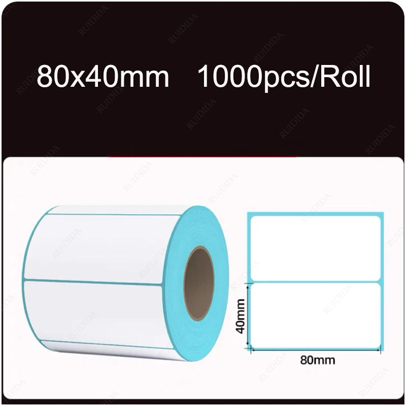 Width 40/50/60/70/80/90/100mm Self-Adhesive Stickers Shipping Thermal Label Barcode SKU Label Price Tag no Carbon Band Required