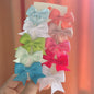 10Pcs/Set New Cute Solid Ribbon Bowknot Hair Clips for Baby Girls Handmade Bows Hairpin Barrettes Headwear Baby Hair Accessories
