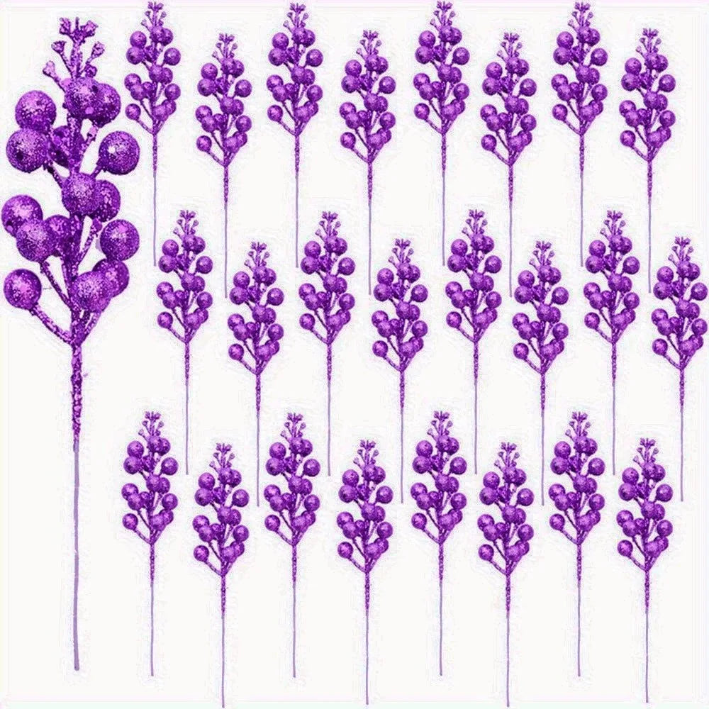 5/10Pcs Chritsmas Decoration Snowflake Red Berry Branche Chritsmas Tree Pendant for Home Decor Xmas New Year 2025 Gift Accessory