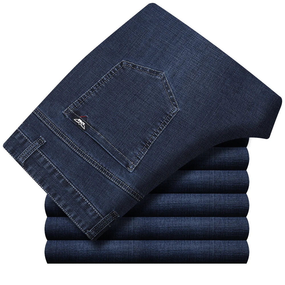 High Waist Denim Jeanse For Men Pants Plus Size 40 42 Fashion Designer Jeans Trousers For Men Street Wear Straight Loose Autumn