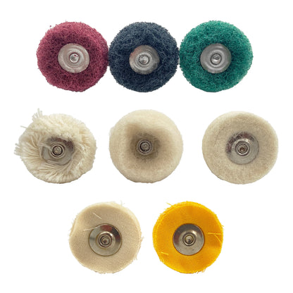 10Pcs/Bag Dental Odontologia Polishing Brush Wheel Rotary Tools 2.35mm HP Shank Wool Goat Cotton Black Buff Dentistry Laborator