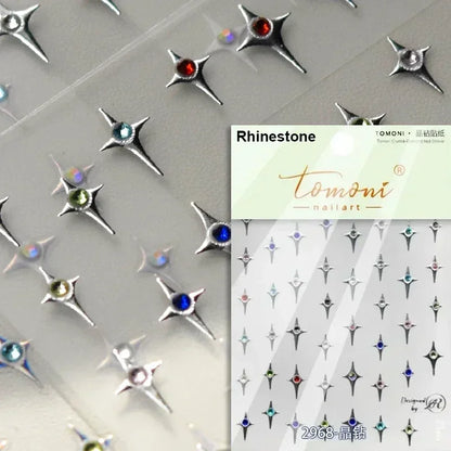 1PC 5D Korean Bronzing Nail Stickers Japanese Gold Silver Star Moon Luxury DIY Nail Art Decoration Decals Manicure Accessories