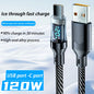 120W Cable Dual Digital Display Cable PD Fast Charging Highspeed Data Transfer USB Type C To Type-C Cable For Phone Macbook iPad