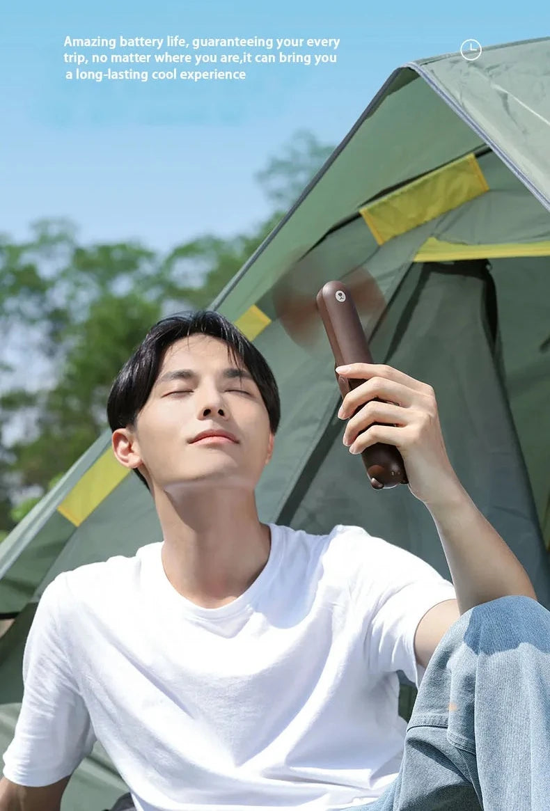 Handheld Bear Electric Fan Portable Small Fan For Students Multi-functional Household Foldable USB Charging Stand-up Desktop Fan