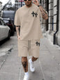 New Plus Size Men's T-shirt And Shorts Set Summer Casual Daily Men's Short Sleeve Top Urban Street Men's Fashion T Shirt Shorts