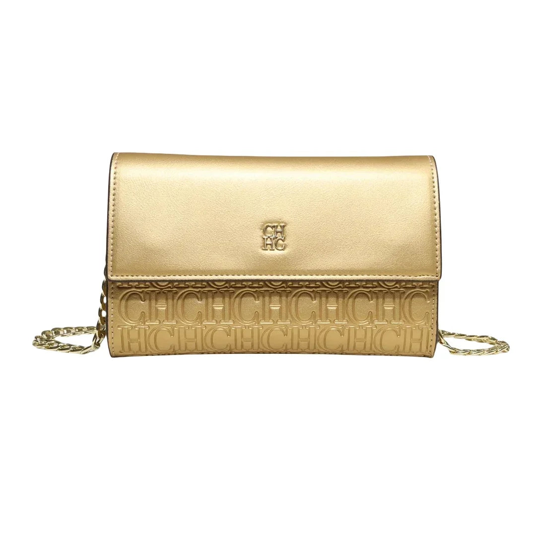 CH Women Crossbody Bag Splicing Letter Print Metal Chain Shoulder Purse PU Leather Flap Small Ladies Evening Clutch Handbag Gift