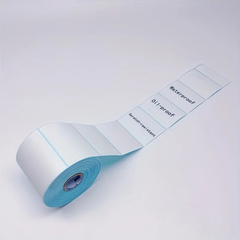 Thermal Paper Label for Warehouse & Logistics - High-Quality Adhesive Labels with Pre-Drilled Holes, Durable Blue，70*40mm