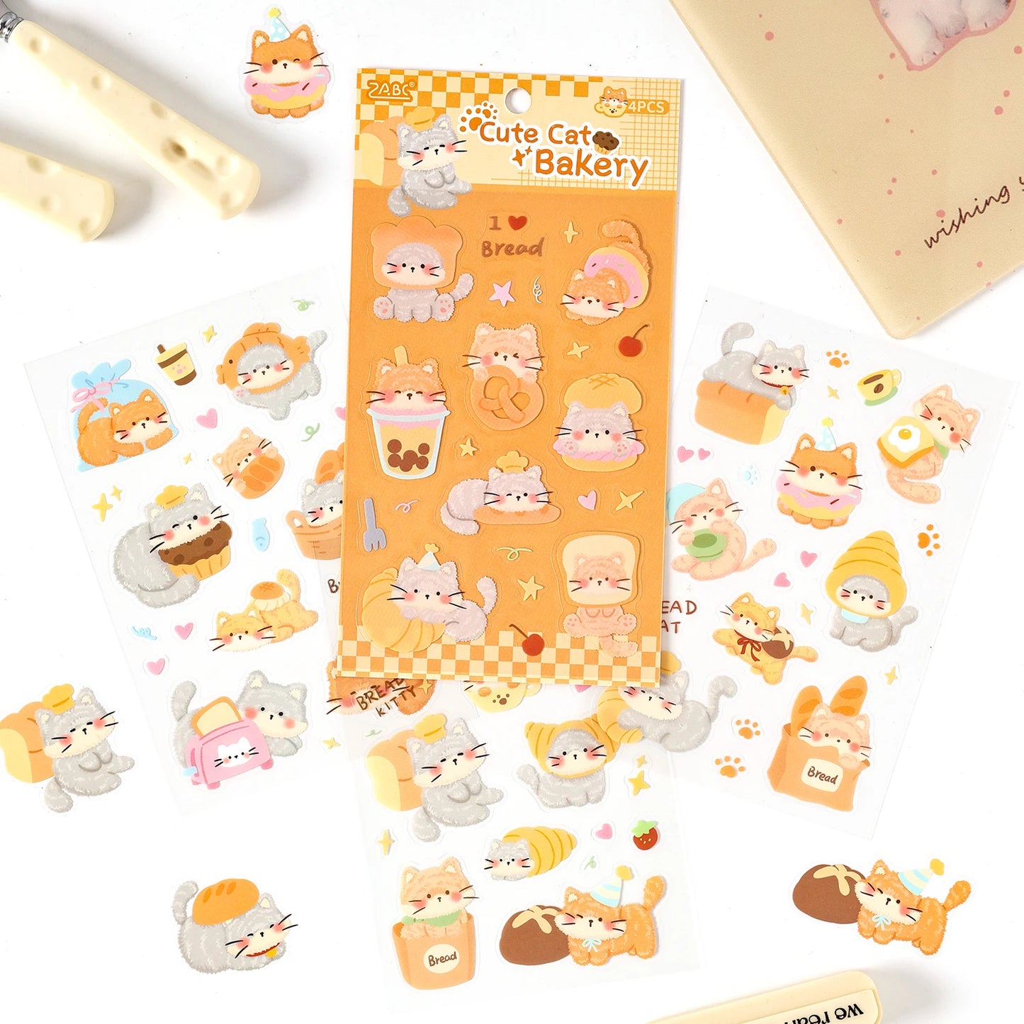 4/16 Pcs Cute Pet Club PET Stickers Pack for Junk Journal DIY Scrapbooking School Supplies Handmade Collage Creative Stationery