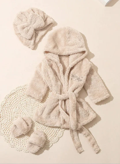 Newborn Photography Props Bathrobes Bath With Belt Shower Cap Outfit Photo Props for Infant Boys Girls Shoot  Accessories-HD