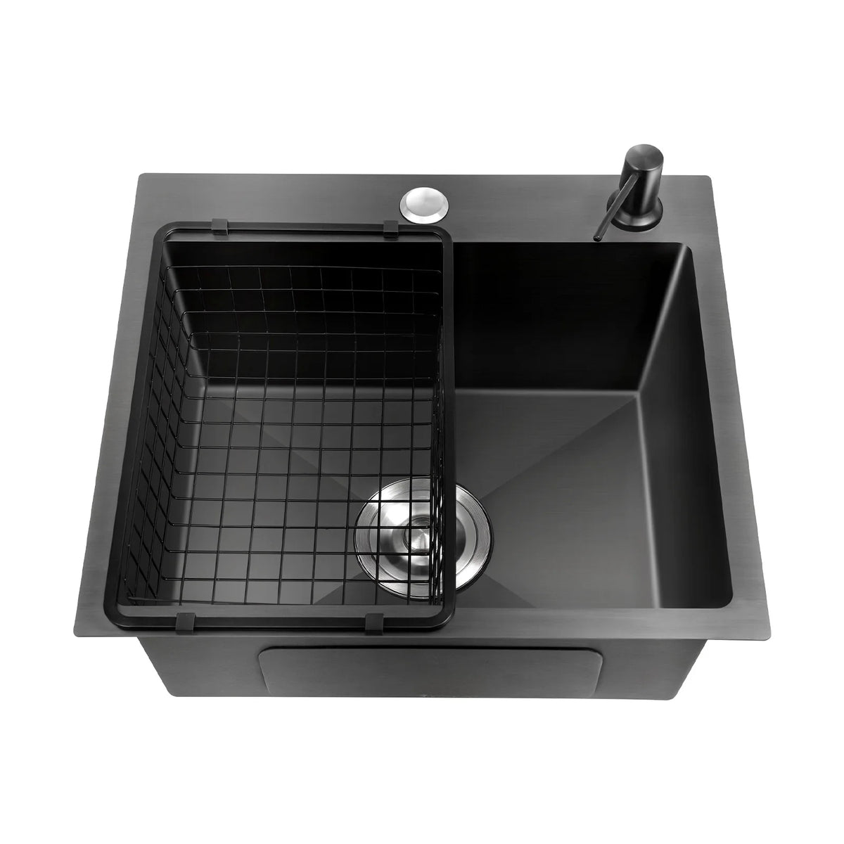 High-Class Kitchen Sink Complete Set,45*40*20Cm,201 Stainless Steel Durable Large Capacity Clean Sink，Single Bowl Black Sink