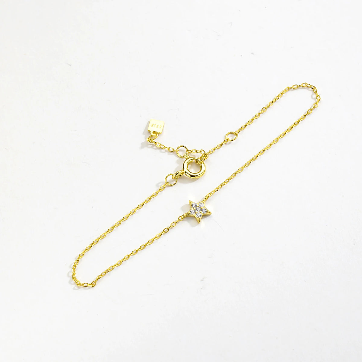 ANDYWEN 2020 New 925 Sterling Silver Gold Starry Sky Spakle Star Linked CZ Zircon Chain Bracelet Women Fine Jewelry Luxury