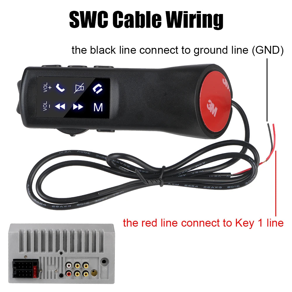 Wireless Control For Music Phone DVD Navigation Car Steering Wheel Buttons Universal 12V 8 Keys Remote Controller