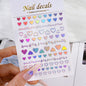 1pcs 3D Bronzing Gold Love Heart Nail Art Stickers Y2K Holographic Stars Sun Starlight DIY Nail Decals Heart Manicure Decoration