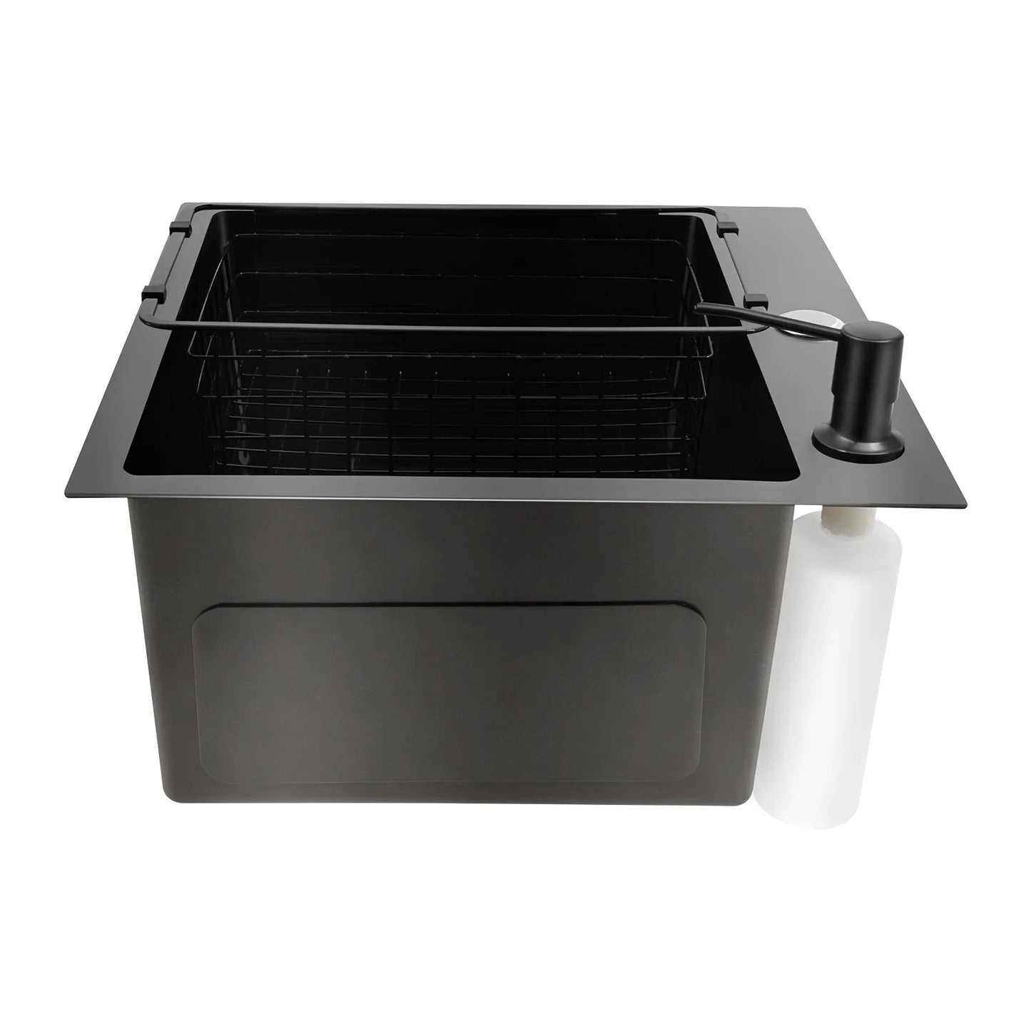 High-Class Kitchen Sink Complete Set,45*40*20Cm,201 Stainless Steel Durable Large Capacity Clean Sink，Single Bowl Black Sink