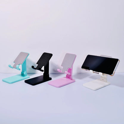 Adjustable Phone & Tablet Stand for Bed and Desk – Foldable, Portable, Height-Adjustable Holder for Watching Videos, Live Stream