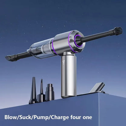 4-in-1 Car Vacuum Cleaner Portable Cordless Mini Vacuum Cleaner Compressed Air Blower Air Duster Pump Hand Held 13000Pa