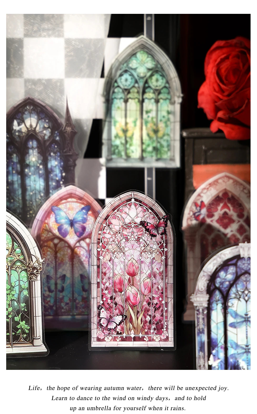 10pcs Flowers Window Sticker PET Materials Collage Junk Journal DIY Scrapbooking Supplies Aesthetics Decor Sticker