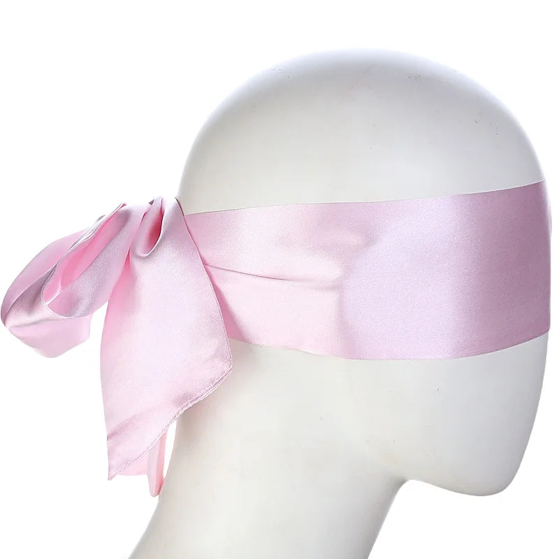 Erotic Fabric Solid Colour Eye Mask with Fetish Slave Cosplay Binding Sex Toys for Couple Bdsm Blindfold Flirting Sexy Costume