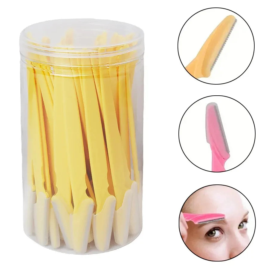 30 Pcs Eyebrow Razor For Women, Multipurpose Exfoliating Dermaplaning Tools And Facial Razor With Precision Cover,Safety Beauty