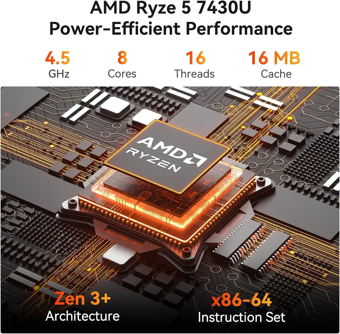 MQR7 Mini PC AMD Ryzen5 7640U Radeon 760M Graphics 8GB/16GB DDR5 512GB/1TB SSD WIFI6 Gaming Computer with USB Type-C