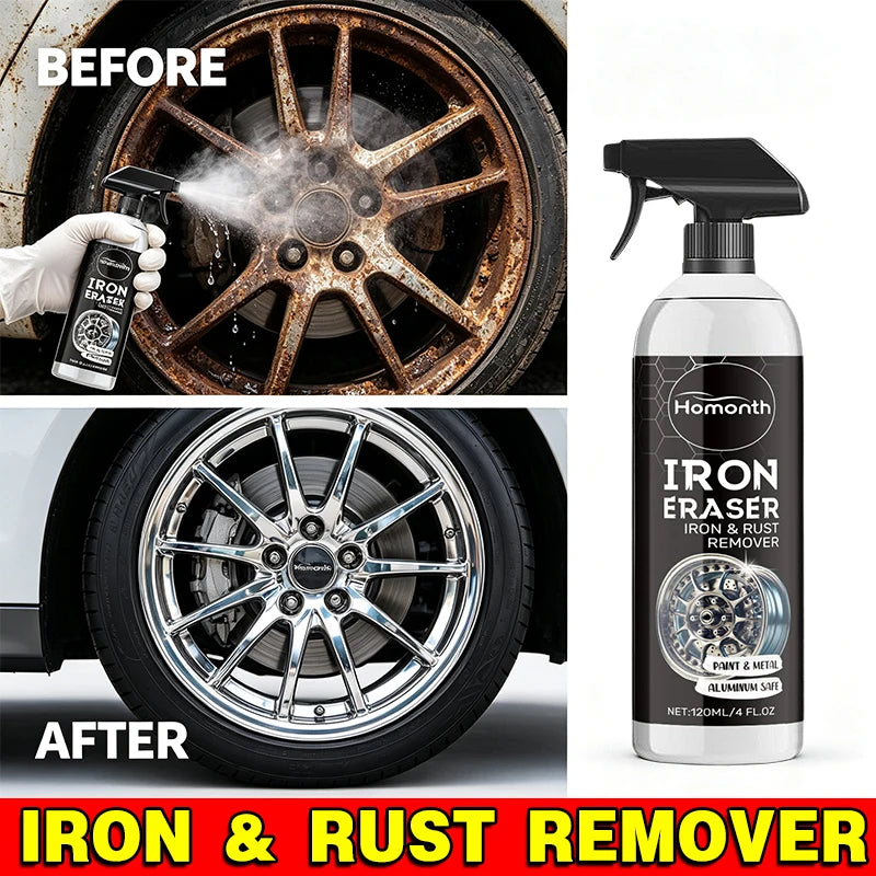 Car Wheel Rust Remover Spray Effective Cleaner Alloy Rims & Tire Stains Fast-Acting For Car Detailing Restores Shine 1-22pcs