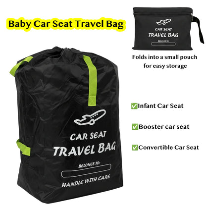Portable Car Seat Travel Bag for Infant Carriers & Boosters – Adjustable Shoulder Straps, Convenient Carry Handle, Heavy-Duty Pr