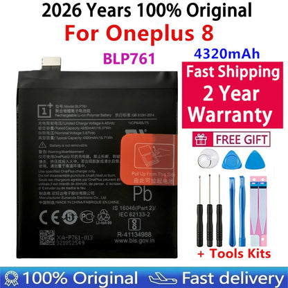 Original Battery For Oneplus one 1+ For OnePlus 1 2 3 1+3 One Plus Nord 2 N10 X 3 3T 5 5T 6 6T 7 7T 8 8T 9 9R Pro Plus Batteries