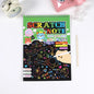 50 pcs Scratch Paper Kids Rainbow Magic Scratch Off Paper Sheets Art Craft Kit Black Note Paper Drawing Pads with Stencils