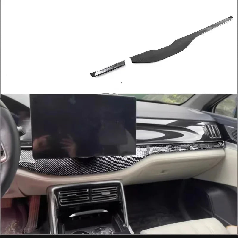 LHD For BYD Tang  EV DMI 2022-2024 ABS carbon Car Style Interior Front Rear Air Vent Outlet Cover Gear Window Control Pane
