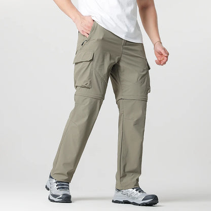 Men's Cargo Hiking Convertible Pants, Waterproof, Quick Dry, Lightweight, Removable Zipper, Perfect for Outdoor Adventures, Fishing and Camping, All-Season Versatile Hiking Gear.