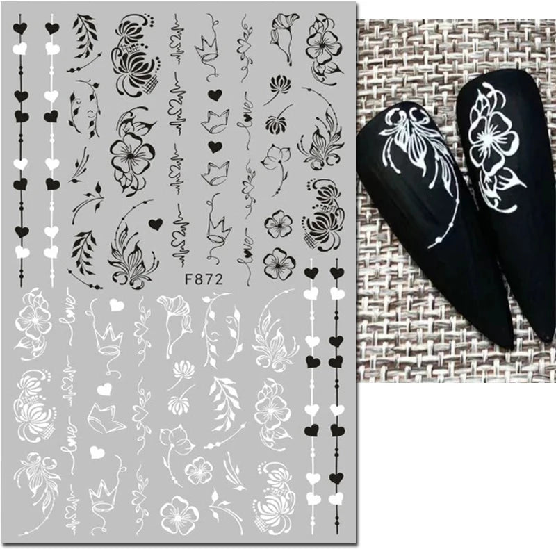 3d Nail Art Decals Spring Booming Violets Lavenders Purple Blue Pink Flowers Butterflys Stickers Decoration For Nail Tips Beauty