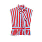 KONDALA Holiday Casual Chic Women Long Skirt Striped Zipper A-Line Draped Skirt Fashion 2026 Summer Fall Night Out Party Skirt