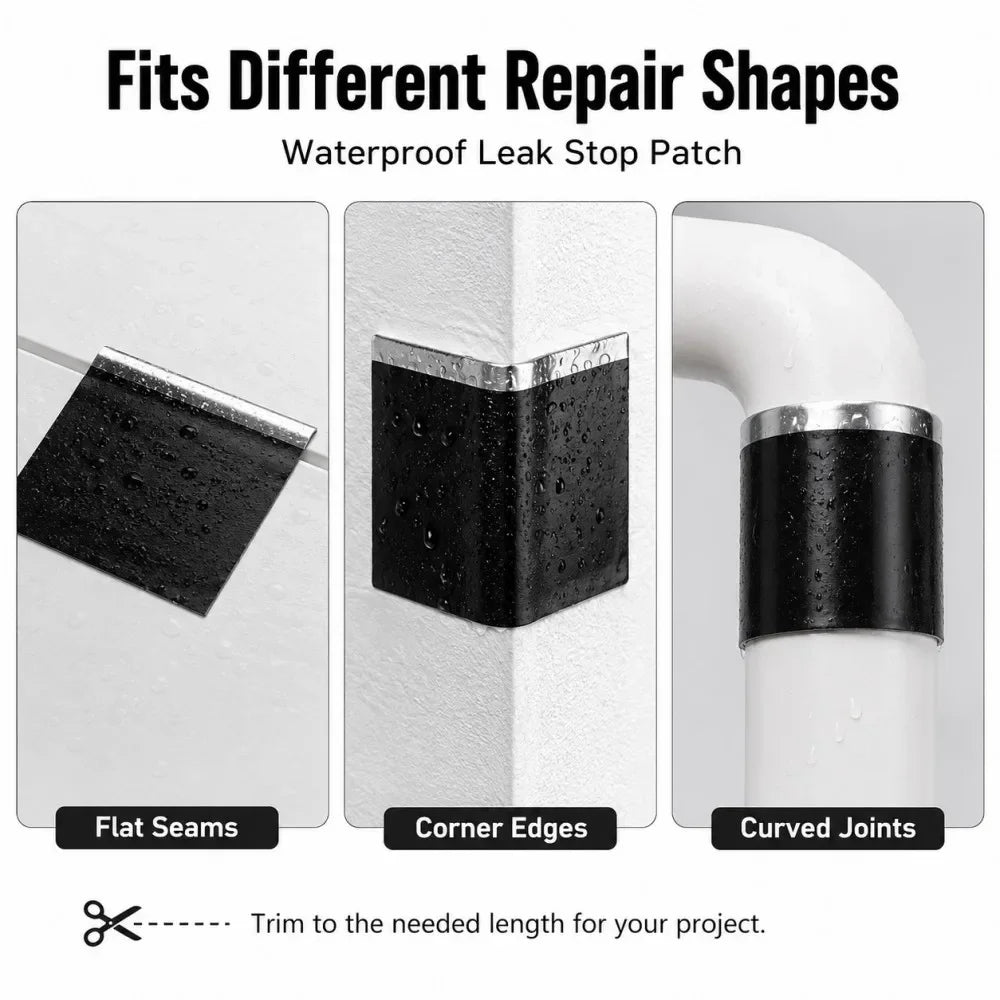 1.5m Waterproof Repair Tape 5-30cm Width Super Strong Adhesive Quick Seal and Patch Leaks Tape for Plumbing Pool Repairs