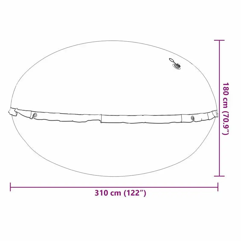 Blue 310×180cm PVC Winter Pool Air Pillow, UV & Cold Resistant to -20°C with Boston Valve, Grommets, 10m Nylon Rope & Repair Kit, Ice Pressure Cushion for Above Ground Swimming Pool Winter Protection