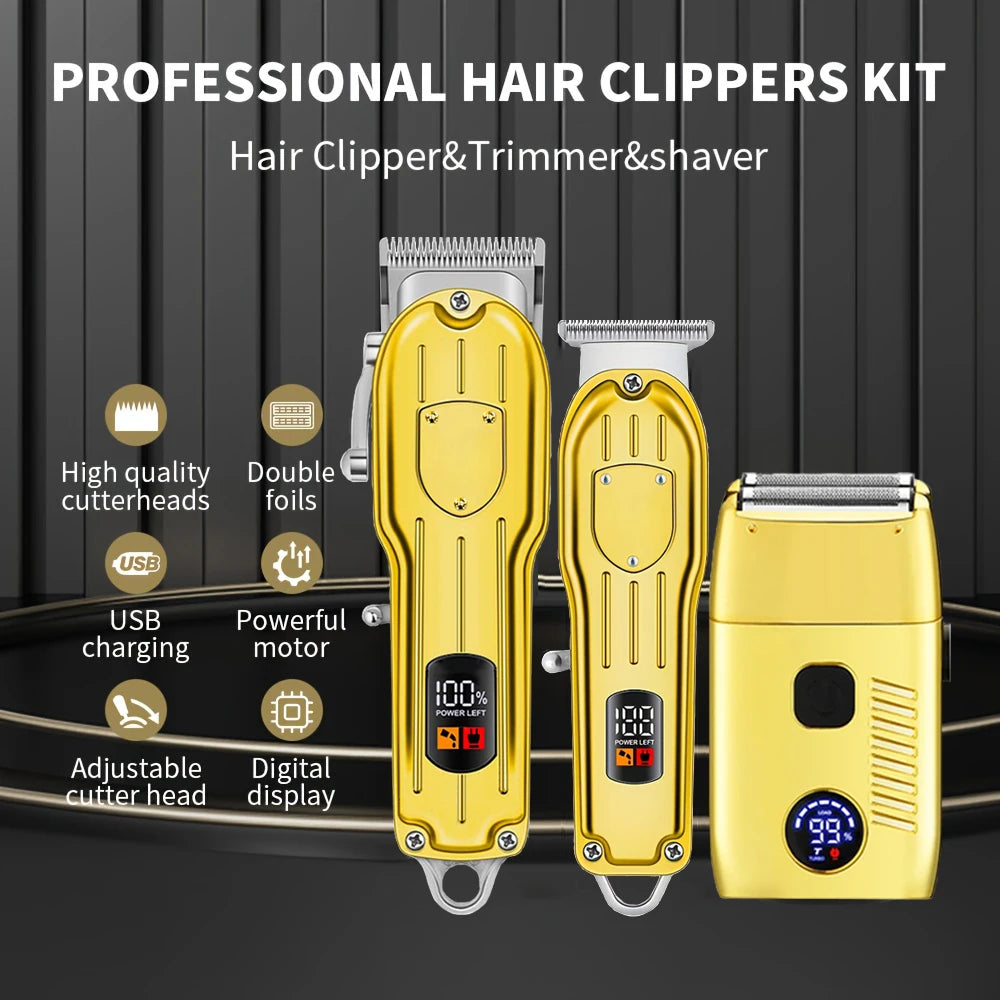 Hair Clippers Electric Razor Shavers for Men USB Rechargeable Clippers and Trimmer Beard Trimmer Barber Kit Professional Clipper