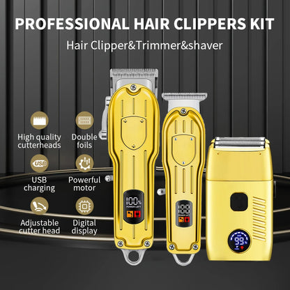 Hair Clippers Electric Razor Shavers for Men USB Rechargeable Clippers and Trimmer Beard Trimmer Barber Kit Professional Clipper