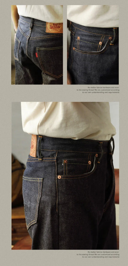 Red Tornado 55501 Relaxed Straight Fit Men's Jeans Raw Selvedge Denim Pants Amekaji