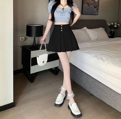 Black Pleat Skirts for Woman White High Waist Pleated Mini Clothes Short Kawaii Cute Women's Skirt Aesthetic Cheap Summer 2025 V