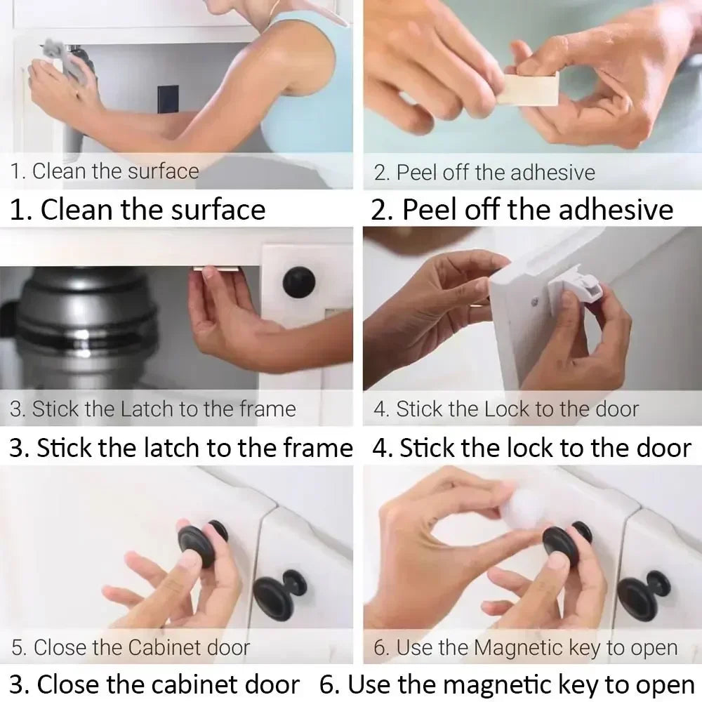 Magnetic Children's Lock for Extra Cabinet Door Safety: A Must-Have for Parents  Drawer Lock  Baby Protection  Baby Safety Lock