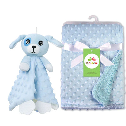 Custom Name Baby Blanket Personalized Baby Shower Gift Soft Minky Dot 2-in-1 Blanket & Lovey Set for Boys Girls
