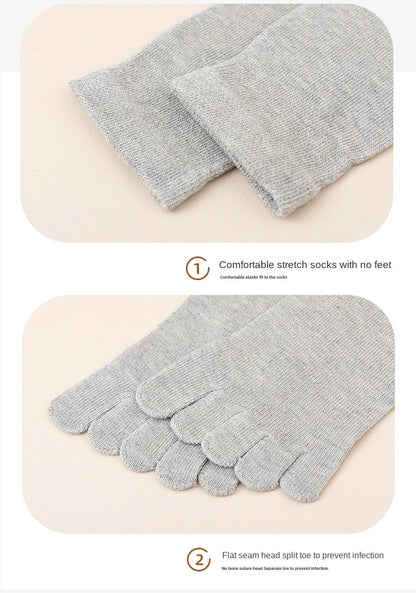 Five Finger Socks Men's Pure Cotton Five Toe Socks Sweat Absorbing Mid Tube Split Toe Socks Toes Socks For Men