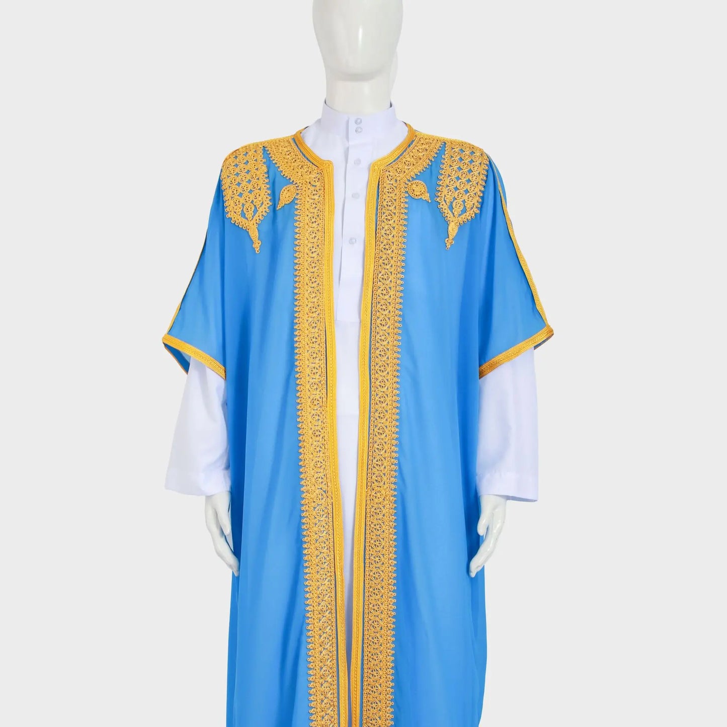 Eid Men Robe Jubba Thobe Open Abaya Dishdasha Islamic Embroidery Cardigan Abayas Dubai Male Muslim Prayer Kaftan Ramadan Morocco