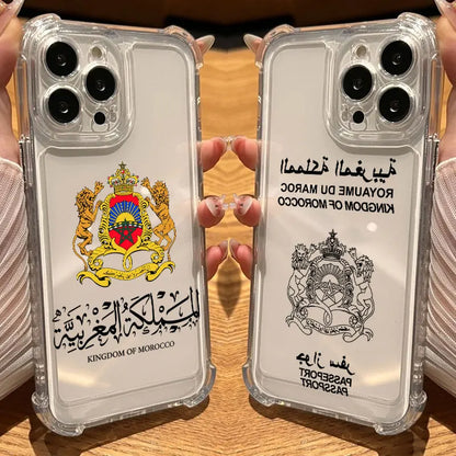 Morocco Flag Passport Coat Phone Case Clear For iPhone 17 16 14 15 11 12 13 Pro Max 16E 15 16 Plus 17 Air Soft Shockproof Cover