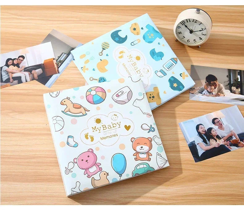 Baby Photo Album Growth Record Photo 6-inch Collection Writable 200pcs Photos Album Large Capacity Paper Core Bag Souvenir Album