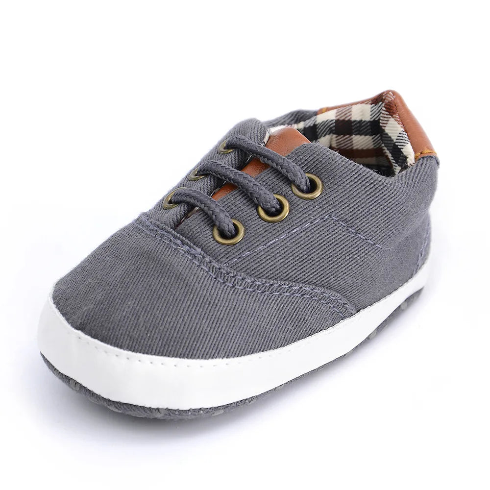 Infant Babies Boys Girls Shoes Soft Sole Canvas Solid Footwear For Newborns Toddler Crib Moccasins Letter Print Anti-Slip Shoes