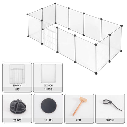 EUGAD Pet Playpen DIY Metal Wire Exercise Modular Enclosure with Door Small Animals Cage for Guinea Pig Rabbit Gerbil Hedgehog Pet Run